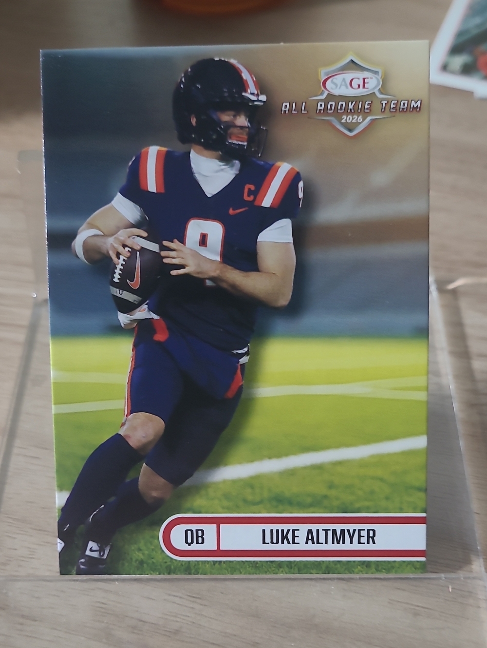 Sage Luke Altmyer Football Card — Navy & Red Accents 2026 Sage